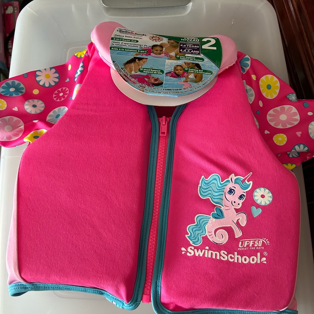 Aqua Pink and Blue Rashguard with Unicorn Design